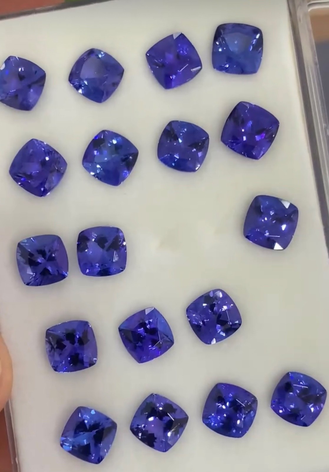 6mm natural top quality AAA+ Tanzanite cushion pair loose gemstone