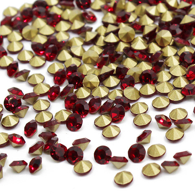 10 Bag Faceted Glass Pointed Rhinestone Findings Back Plated 1.9~2mm 1440pcs/Bag