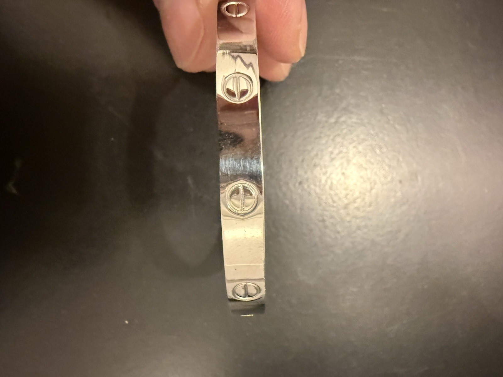 Polished Silver Screw Motif Women’s Bracelet