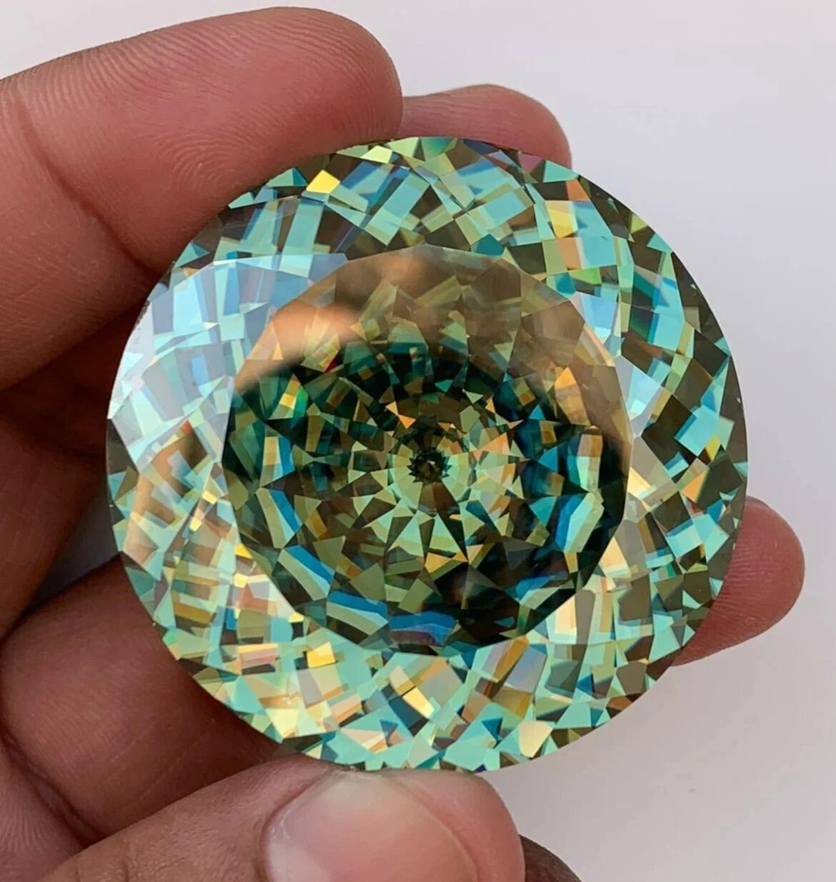 Blue-Green 40.7 Ct Certified Natural Sapphire Sri Lanka Round Cut Loose Gemstone