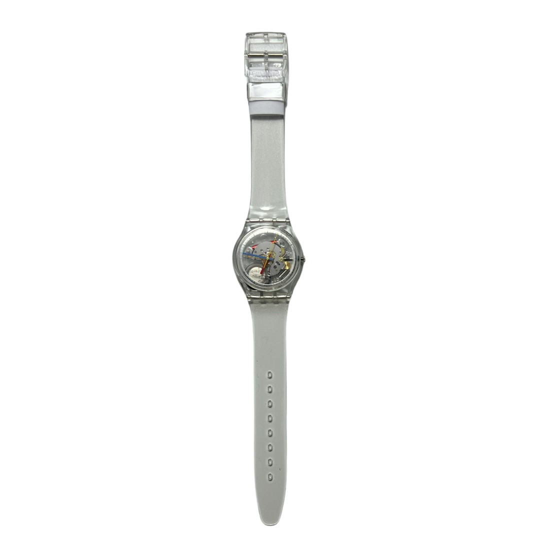 Swatch Unisex Clearly Gent Adjustable Analog Quartz Transparent Watch, 34mm