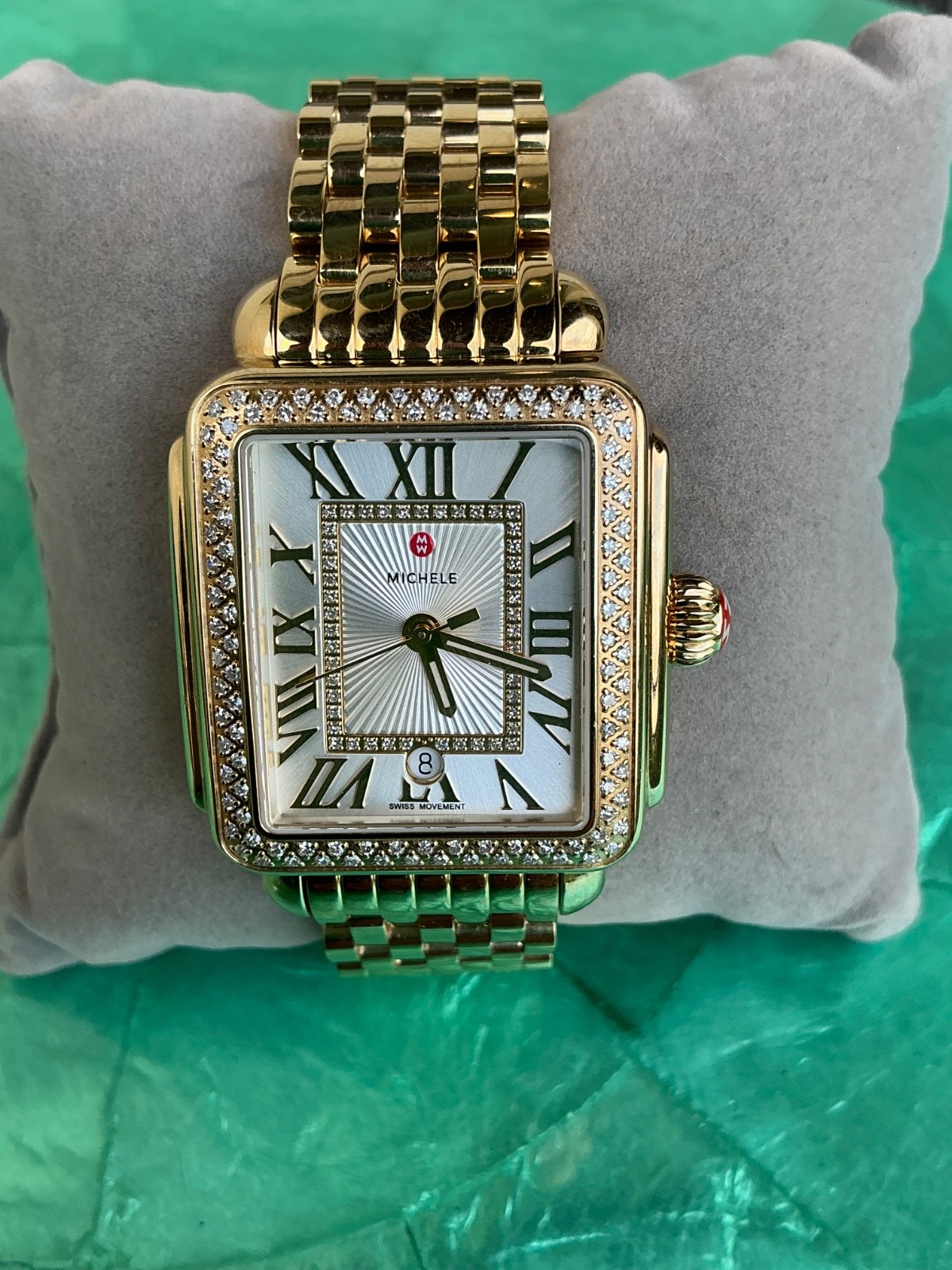 Michele Deco Madison Diamond 18K Yellow Gold-Plated Watch MW06T01B0018