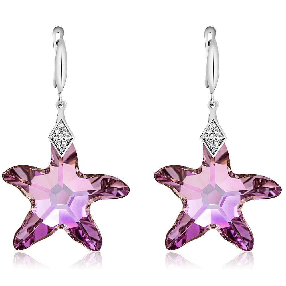 925 Sterling Silver Nirano Collection Vitrail Starfish Earrings Made with