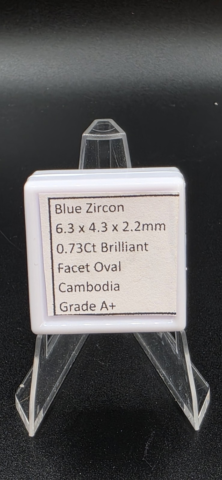 0.73 Ct Blue Zircon A+ Oval Brilliant Cut Natural Cambodia Gemstone 6.3×4.3mm