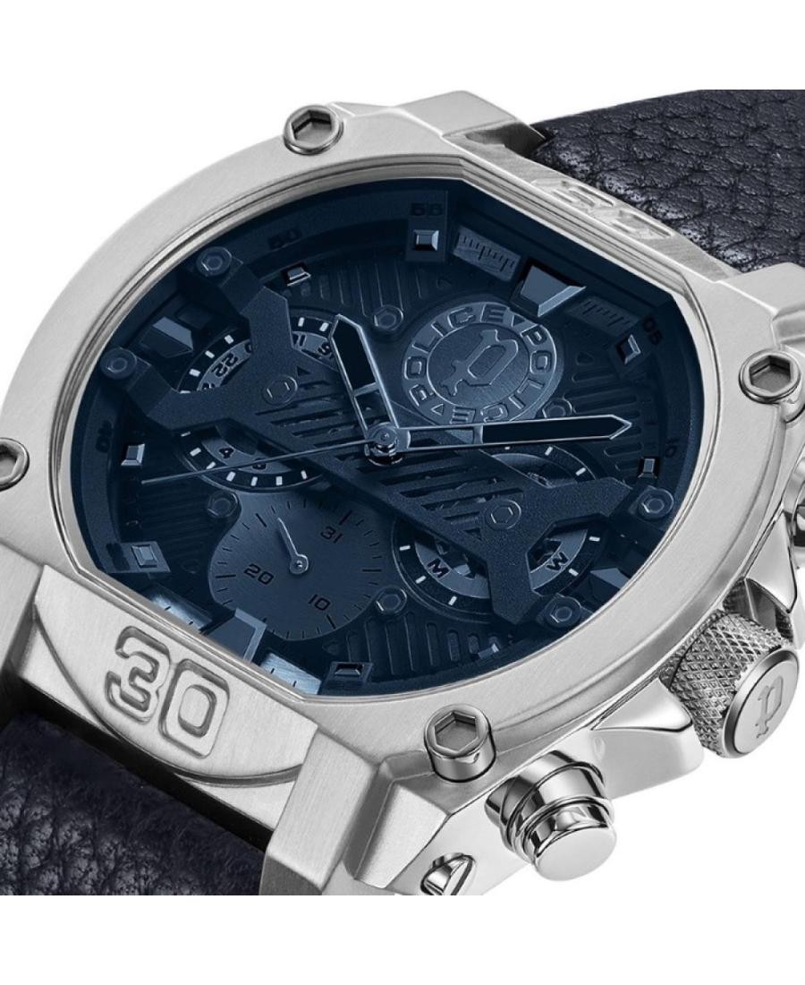 POLICE Men Analog Quartz Casual Watch Classic Dress Blue Dial Waterproof Round 4