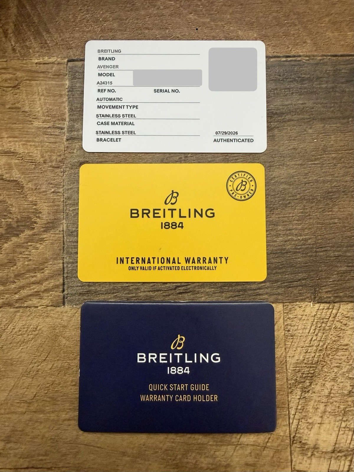 Breitling Avenger GMT 45 A24315 Blue Dial Automatic Watch Box Papers Excellent