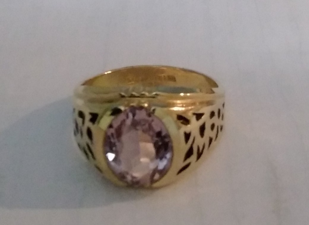 Vintage Men’s C&C 10K Gold Filled Ring 12-12 1/2 Amethyst Colored Stone