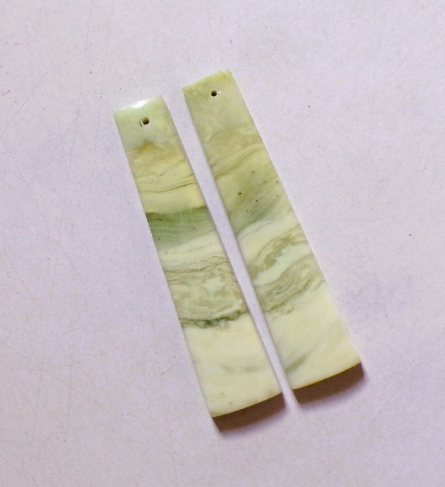 45.30 Cts Natural Serpentine Drilled Cabochon Match Pair Gemstone 50X11.6MM 18