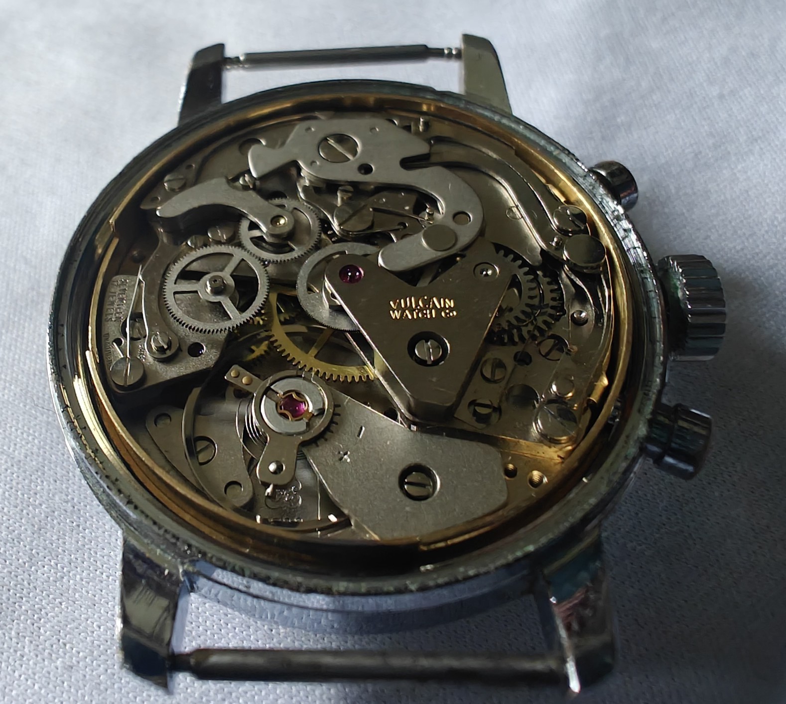 Vulcain 1376 Black Dial Chronograph Manual Wind Men’s Watch Serviced