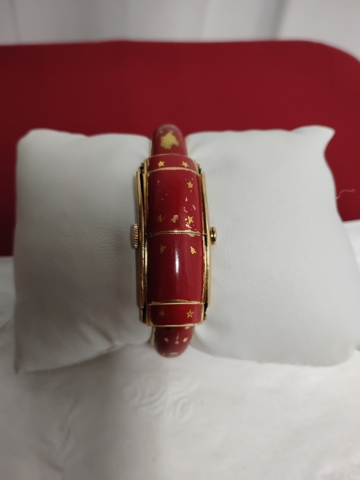 VINTAGE , RARE WYLER SWISS INCAFLEX PEEK-A-BOO BANGLE WATCH Runs