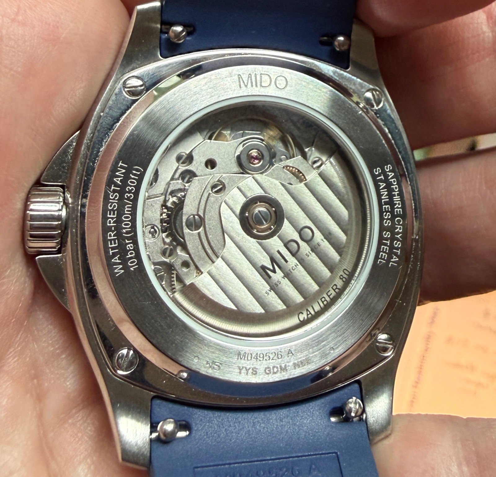 Mido Multifort TV Big Date M049.526.17.041.00 Blue Dial Auto Full Set Box Papers