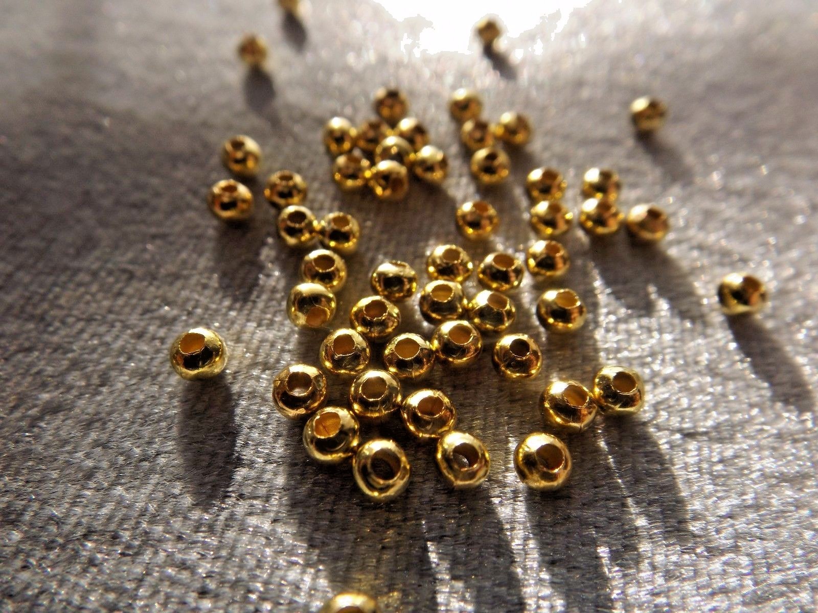 ROUND GOLD SPACER BEADS FINDINGS 3 MM 100 PIECES