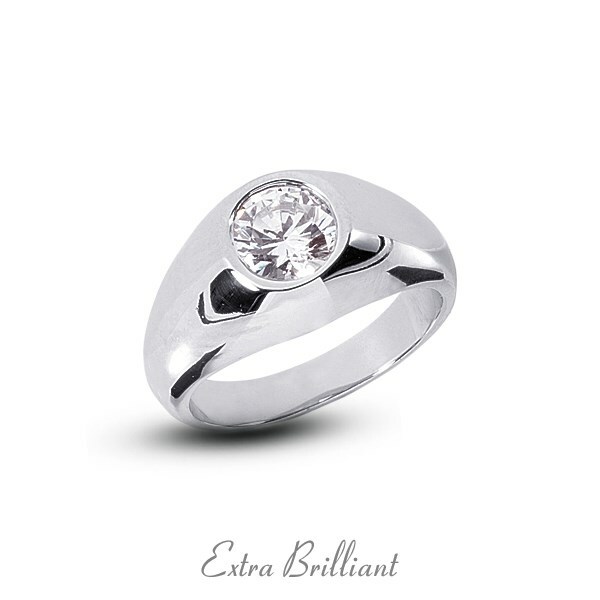 1.54 Carat G/I1/Ideal Round A.G.I Certify Diamond 14k/w Classic Men’s Ring 15.5g