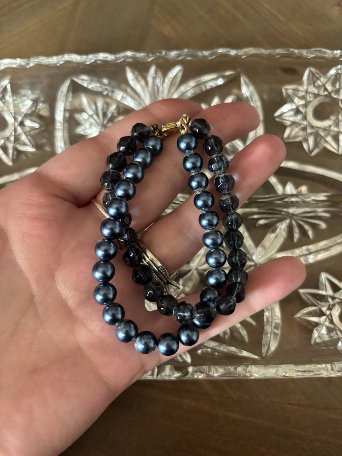Vintage Premier Designs 2 Strand Bracelet With Gold Tone Clasp