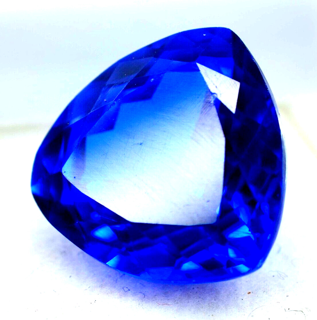 36.02 CT+ Natural Sapphire Tanzanite Blue Trillion Certified Loose Gemstone Cut