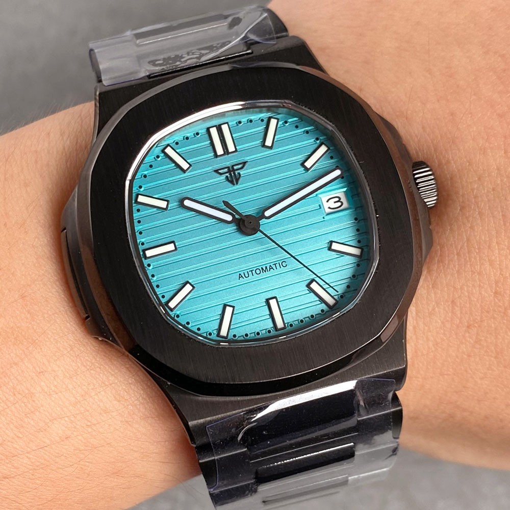 20ATM Tandorio 40mm Black PVD Sapphire Glass Automatic NH35 Movement Men Watch