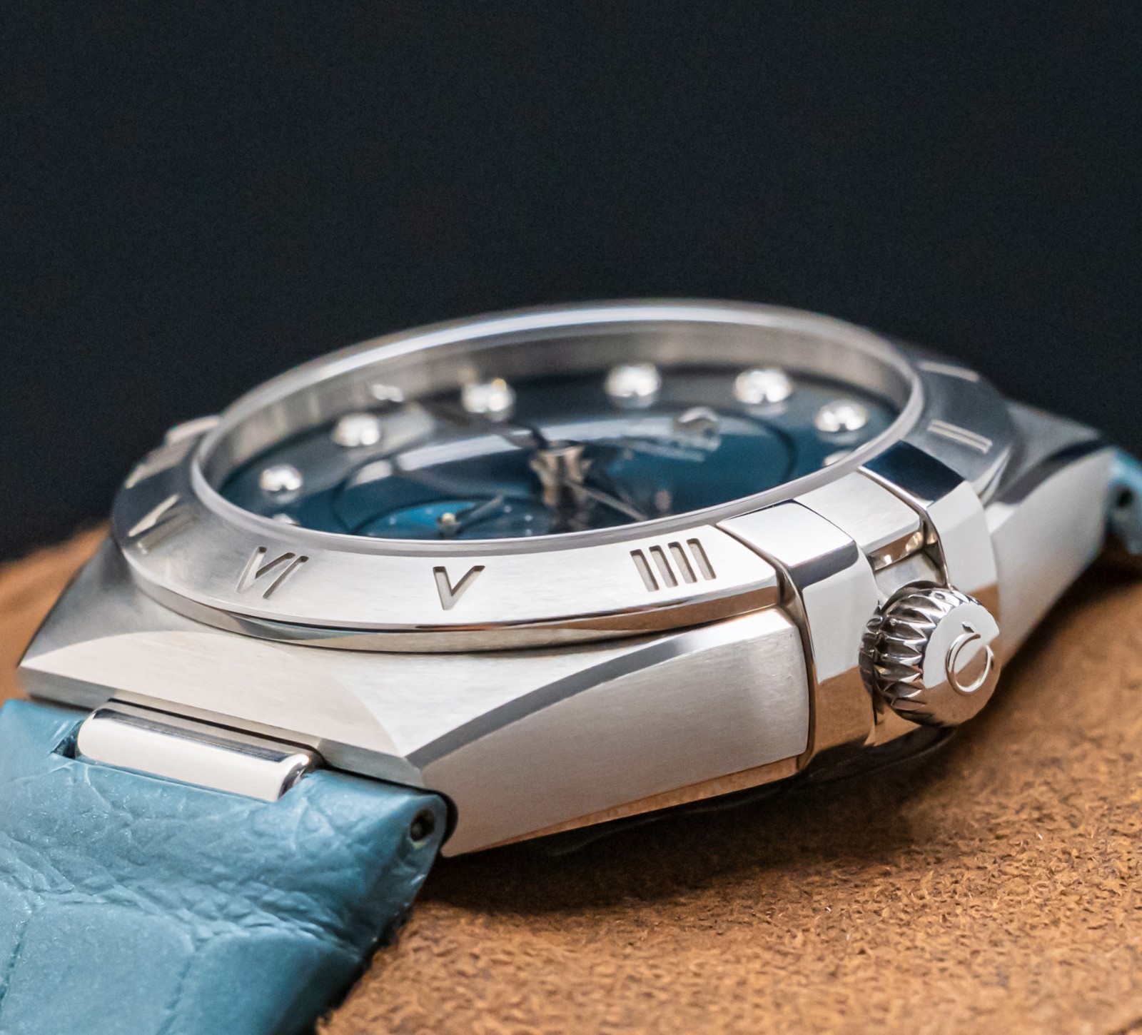 Omega Constellation 34mm Peacock Blue Diamond Dial eBay Live 131.13.34.20.53.001