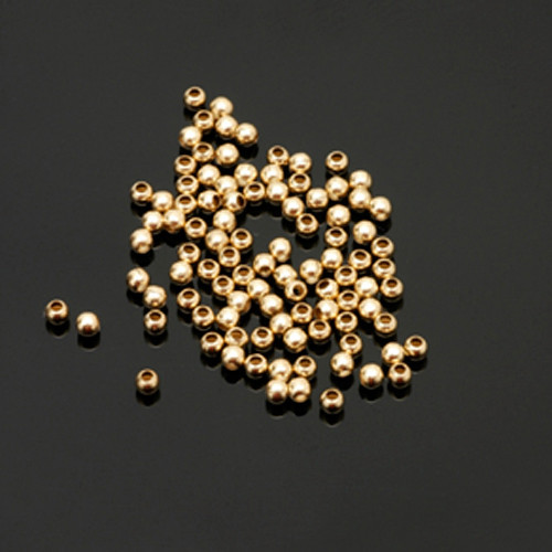 100pc,2mm Gold Beads, 14kt Gold Filled, Seamless, Round Spacers, Tiny Gold Beads