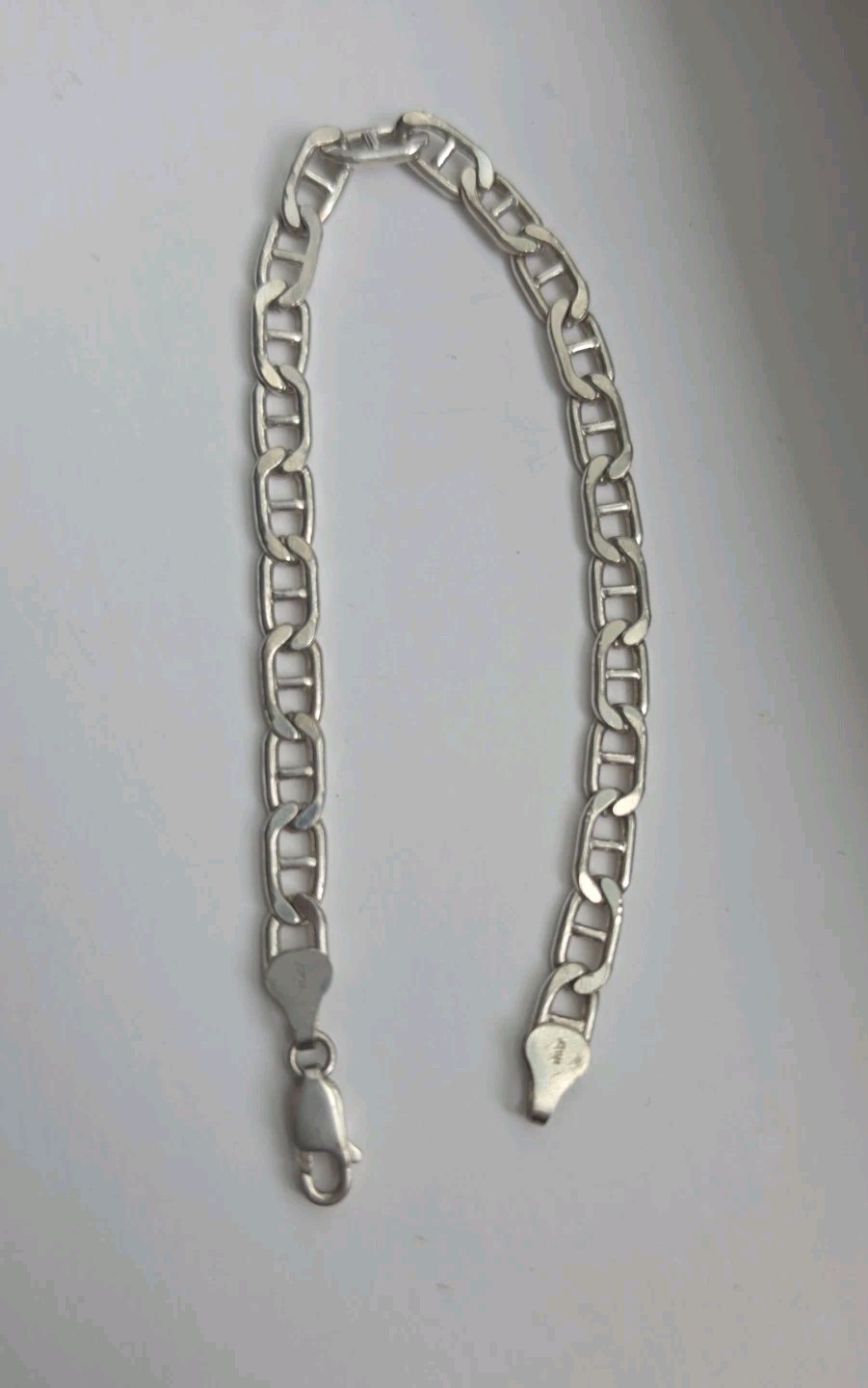 Sterling Italy 925 Mariner Link Bracelet 8in 5mm