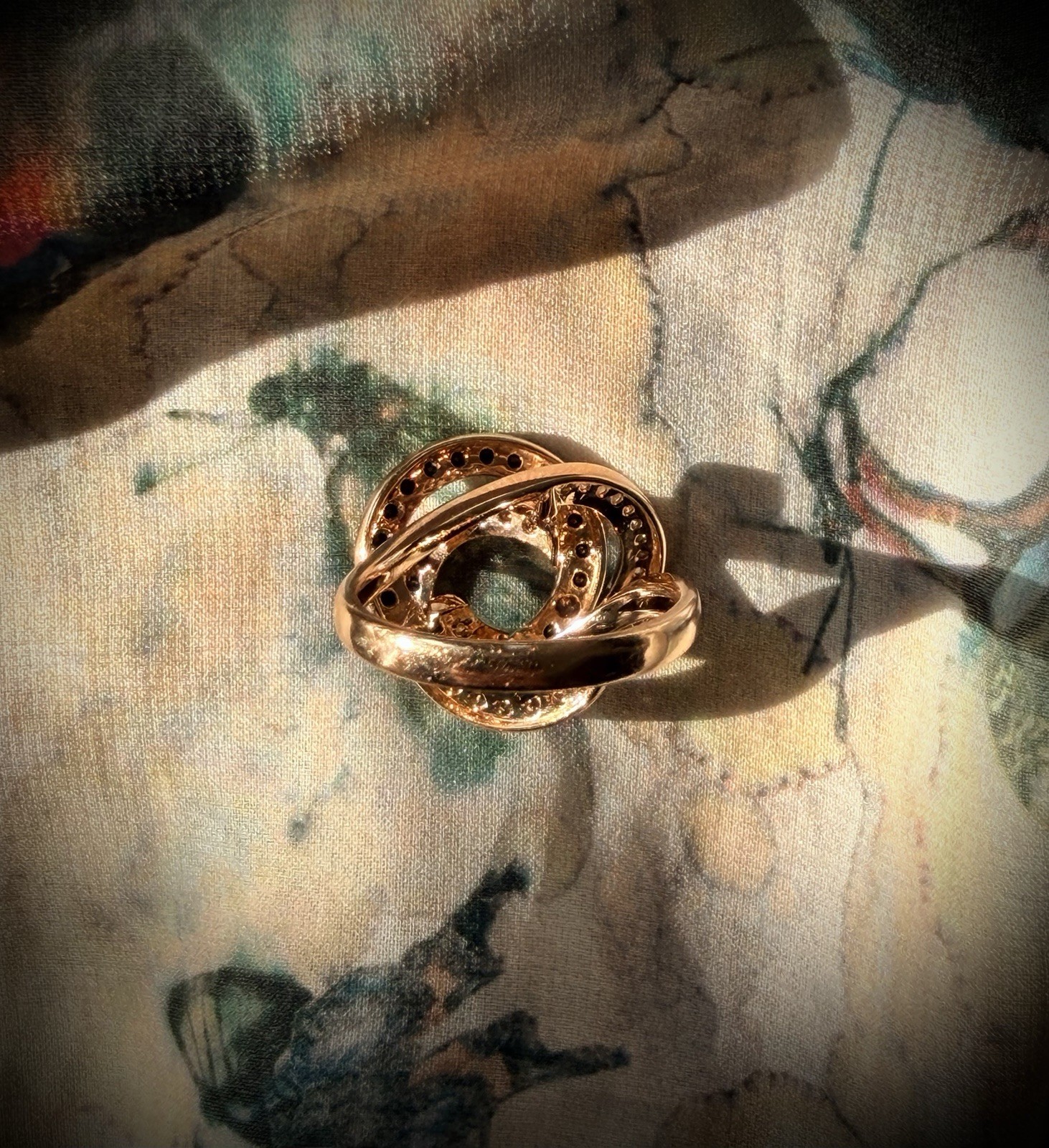 14k Rose Gold & Diamond Trinity Ring