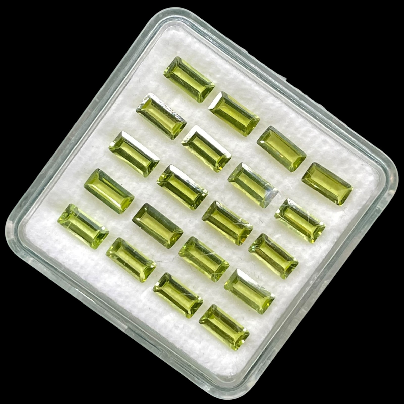 20 Pcs Natural Peridot 6x3mm Octagon Cut Top Quality Loose Untreated Gemstones