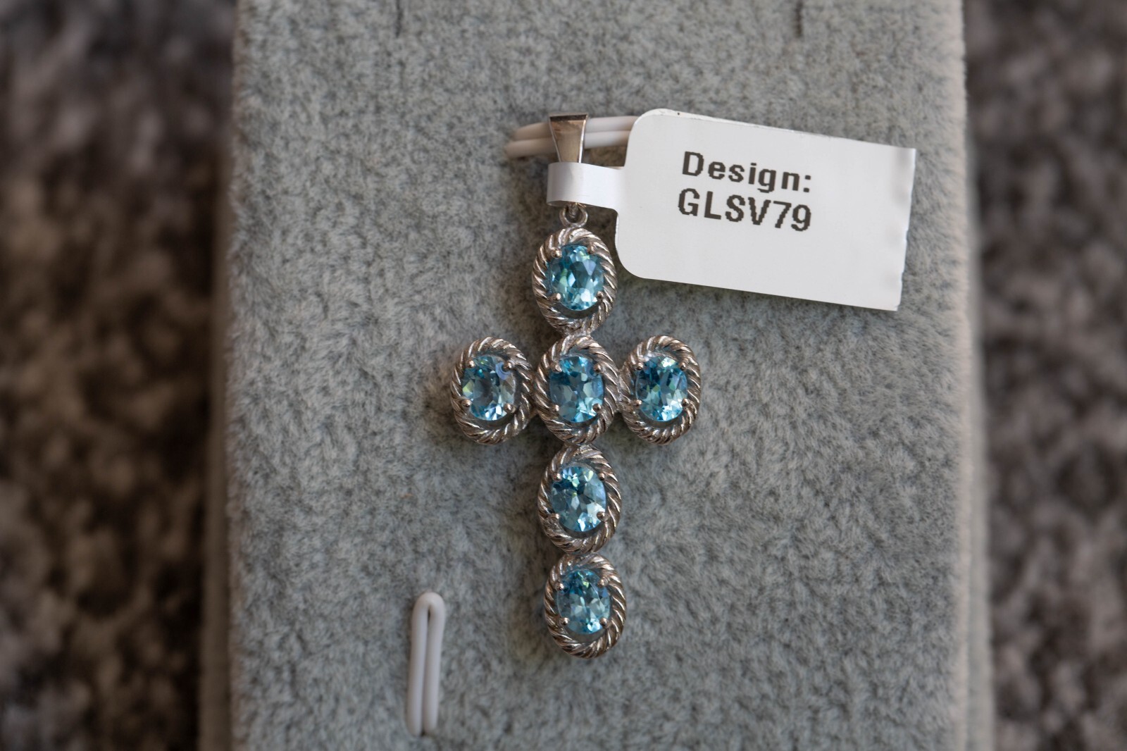 Swiss Blue Topaz Sterling Silver Pendant only