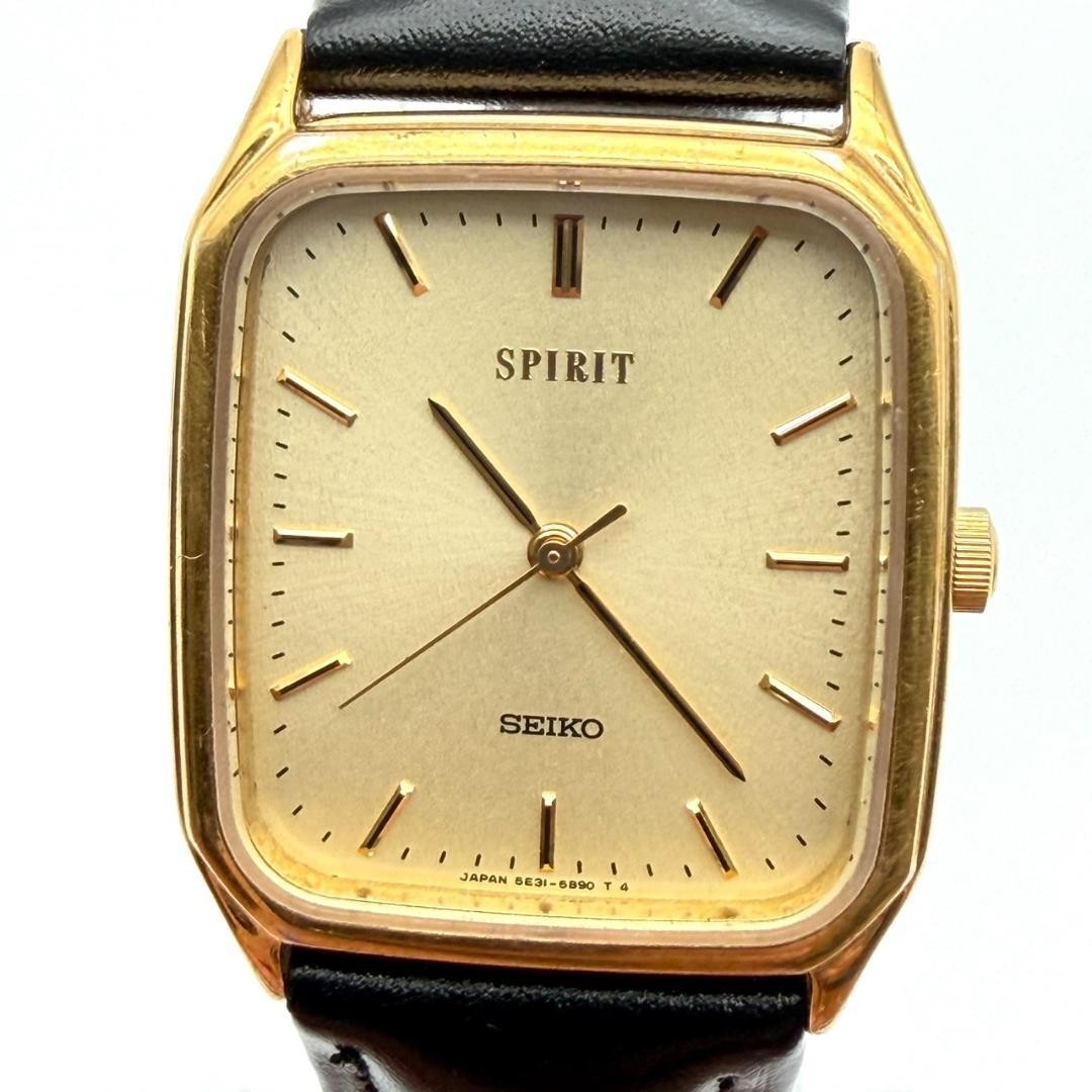 Vintage Seiko SPIRIT Square Gold Watch, New Battery, Men’s, Working Conditio