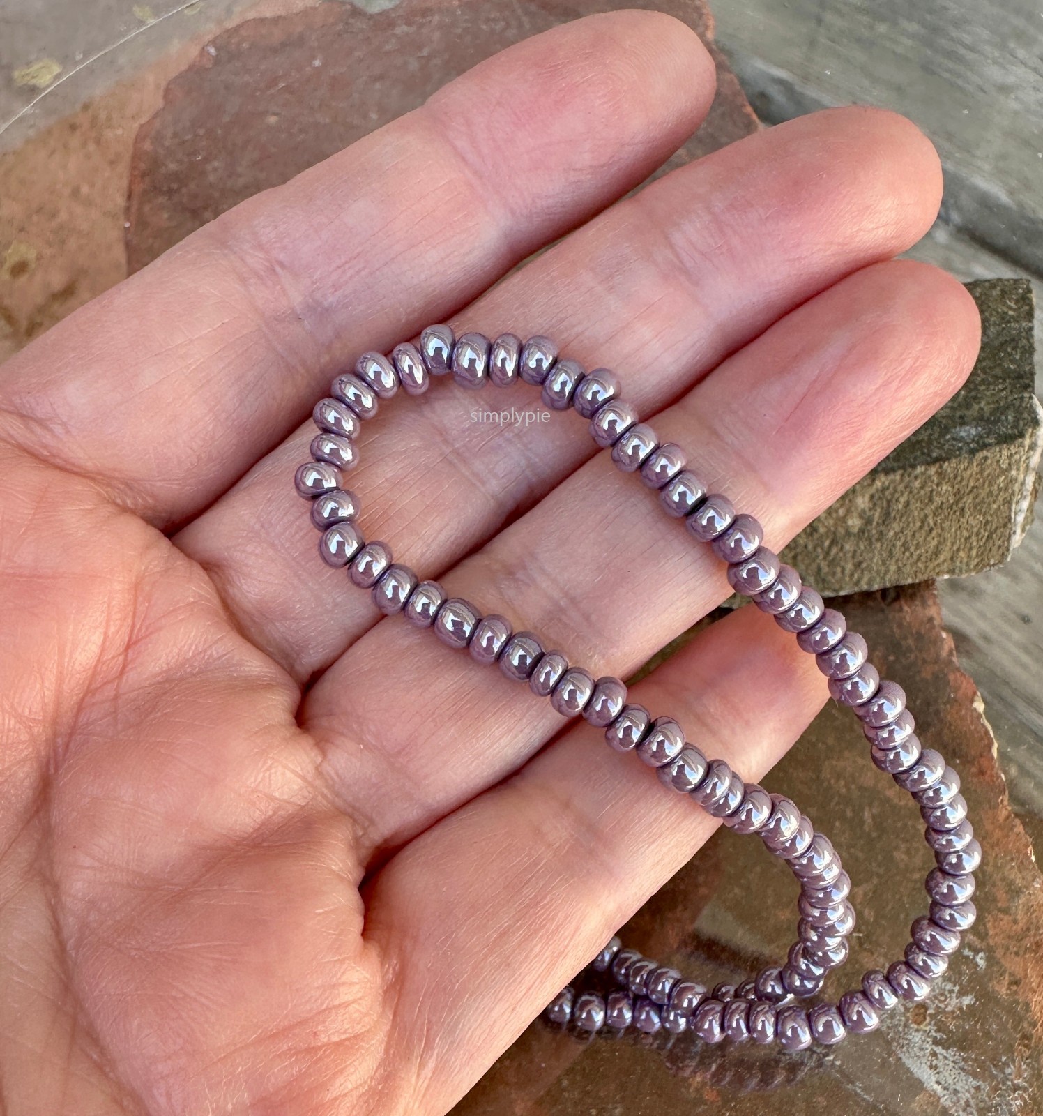 6/0 Luster Purple Czech 10inch Opaque Purple Glass Seed Beads #DRWMID