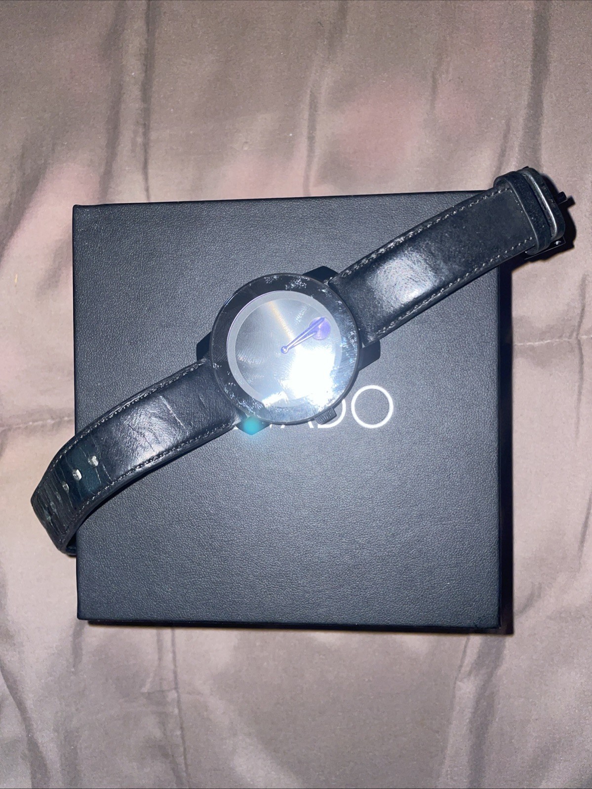 Movado Bold Quartz Men’s Black Stainless Steel Bracelet Watch Black/Blue Dial