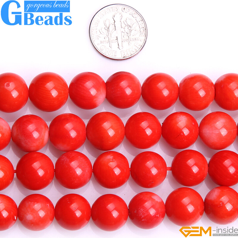 Round Orange Coral Gemstone Beads For Jewelry Making 15″ 2mm 3mm 4mm 5mm 6mm 7mm