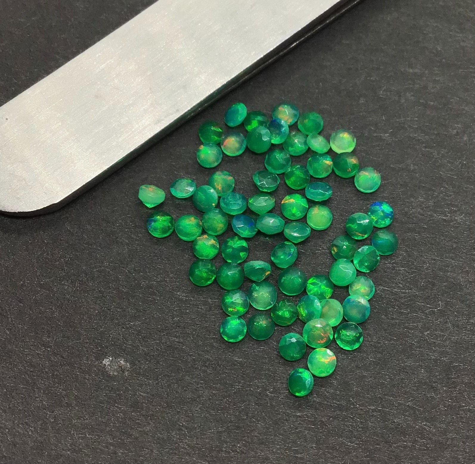 AAA Natural Ethiopian Green Fire Opal Round Cut Loose Gemstone For All Jewelry