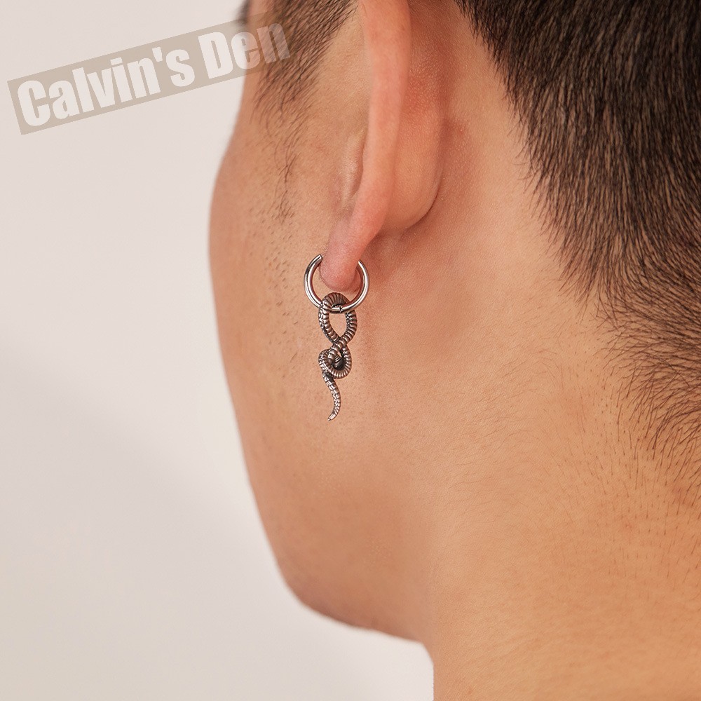 Stainless Steel Twisted Snake Earrings
