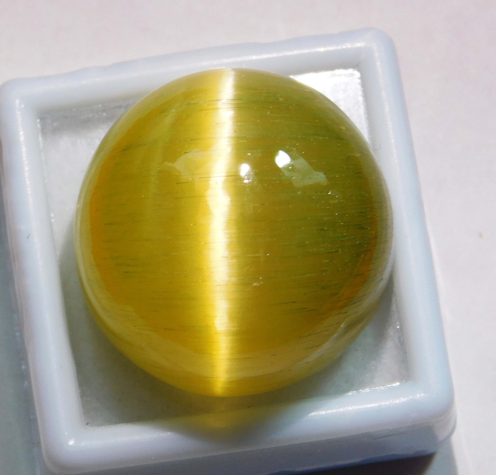 57.20 Ct Natural Chrysoberyl Yellow Honey Cats Eye Cabochon Loose Gemstone