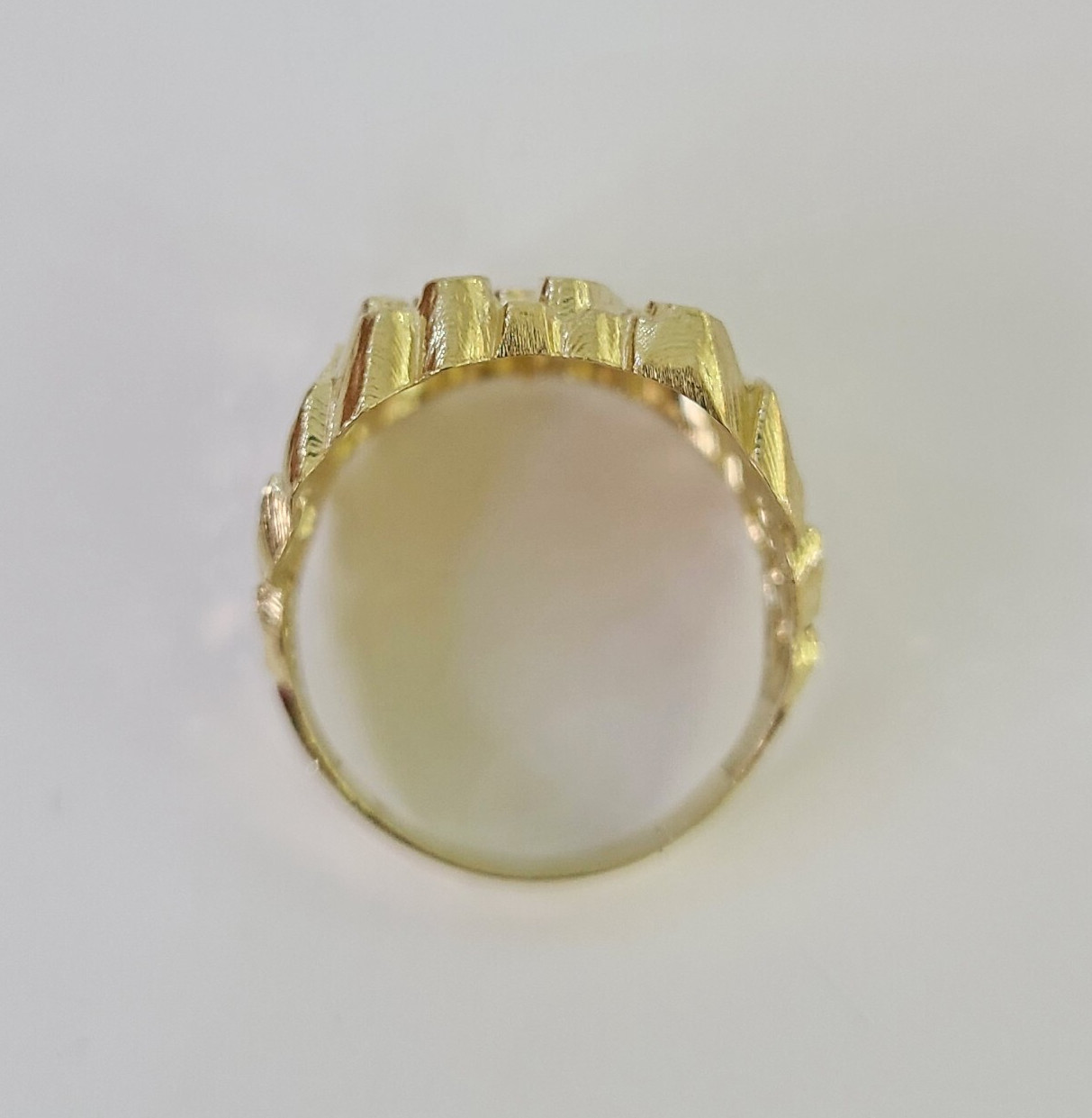 Real 10k Gold Nugget Ring Yellow Gold Men’s Casual / pinky Ring Genuine 10kt