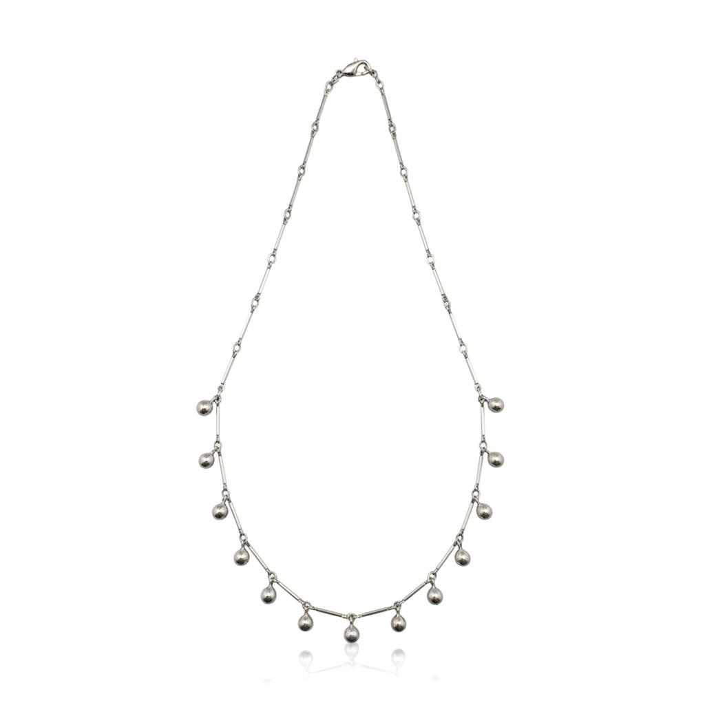 GORGEOUS ULTRA FINE .999 PURE SILVER DANGLE DROP BAR 16″ NECKLACE 9.6GR #3661