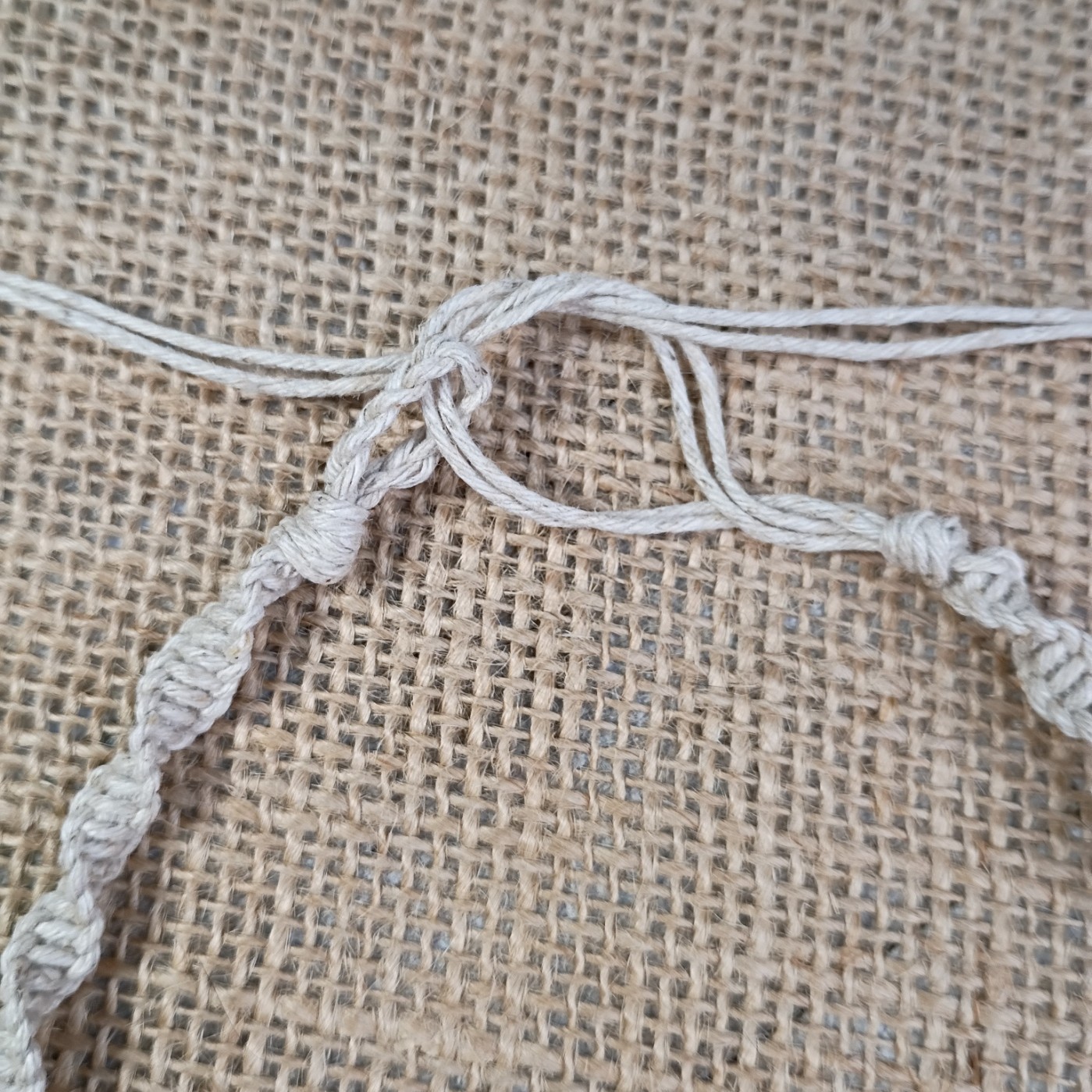 Natural Hemp Necklace w/ Butterfly Charm & Glass Beads, 17-22 inch Ready to Ship