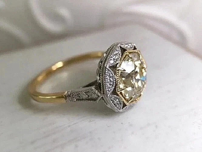 4.80 Ct Round Cut Lab Created Diamond Wedding Ring 14K Yellow Gold