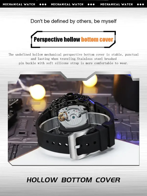Men’s Automatic Skeleton Mechanical Watch Luxury Casual Business Fashion