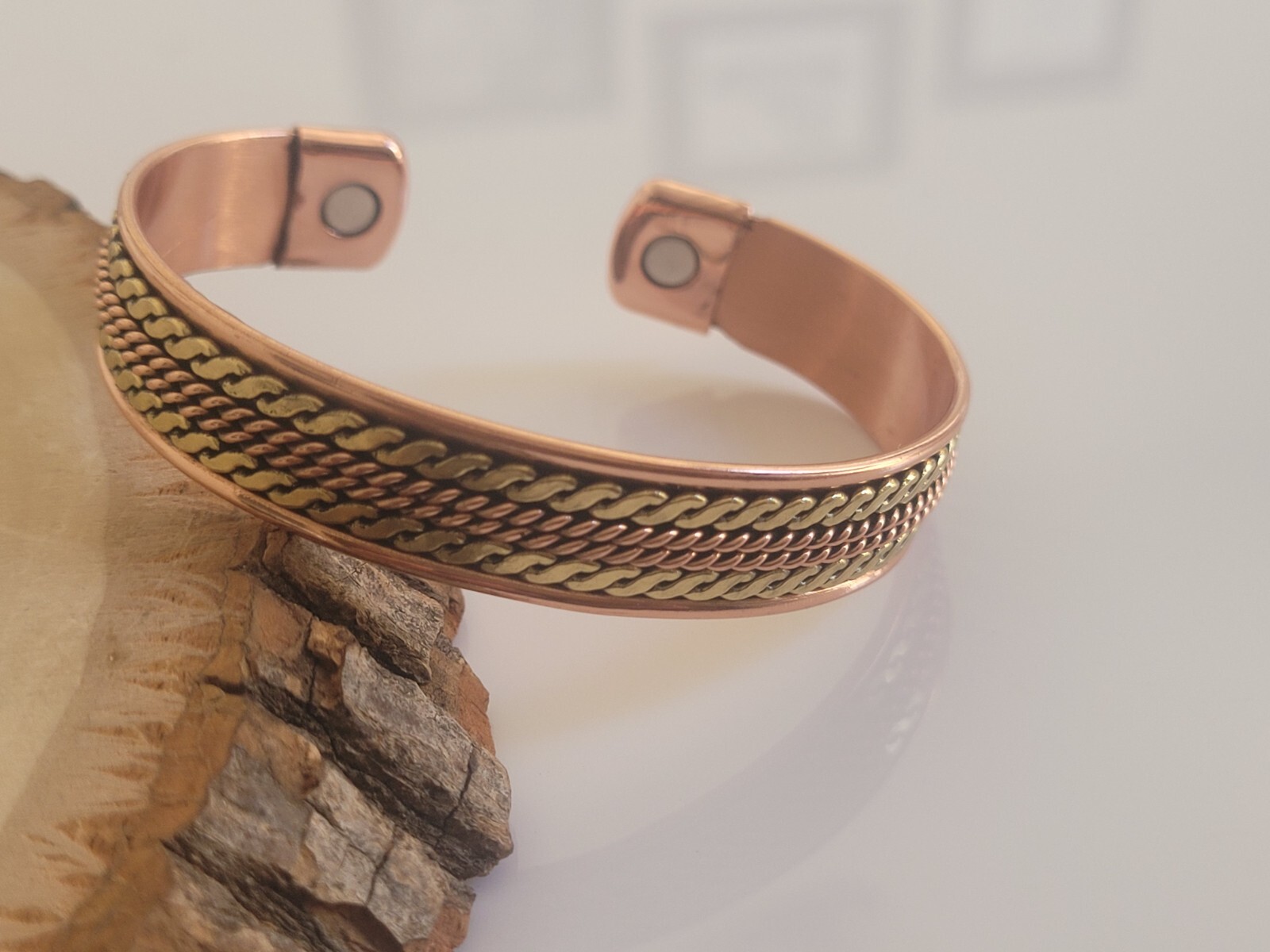 Pure Copper Magnetic Bracelet Copper Arthritis Therapy 12mm Cuff Bangle