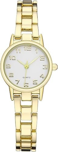 Women’s Gold Tone Quartz Analog Wrist Watch Bracelet Dress Watch Round Dial