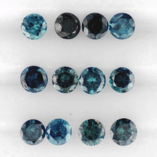 BLUE DIAMOND 2.75 MM ROUND CUT ALL NATURAL SOLD PER STONE F-2758