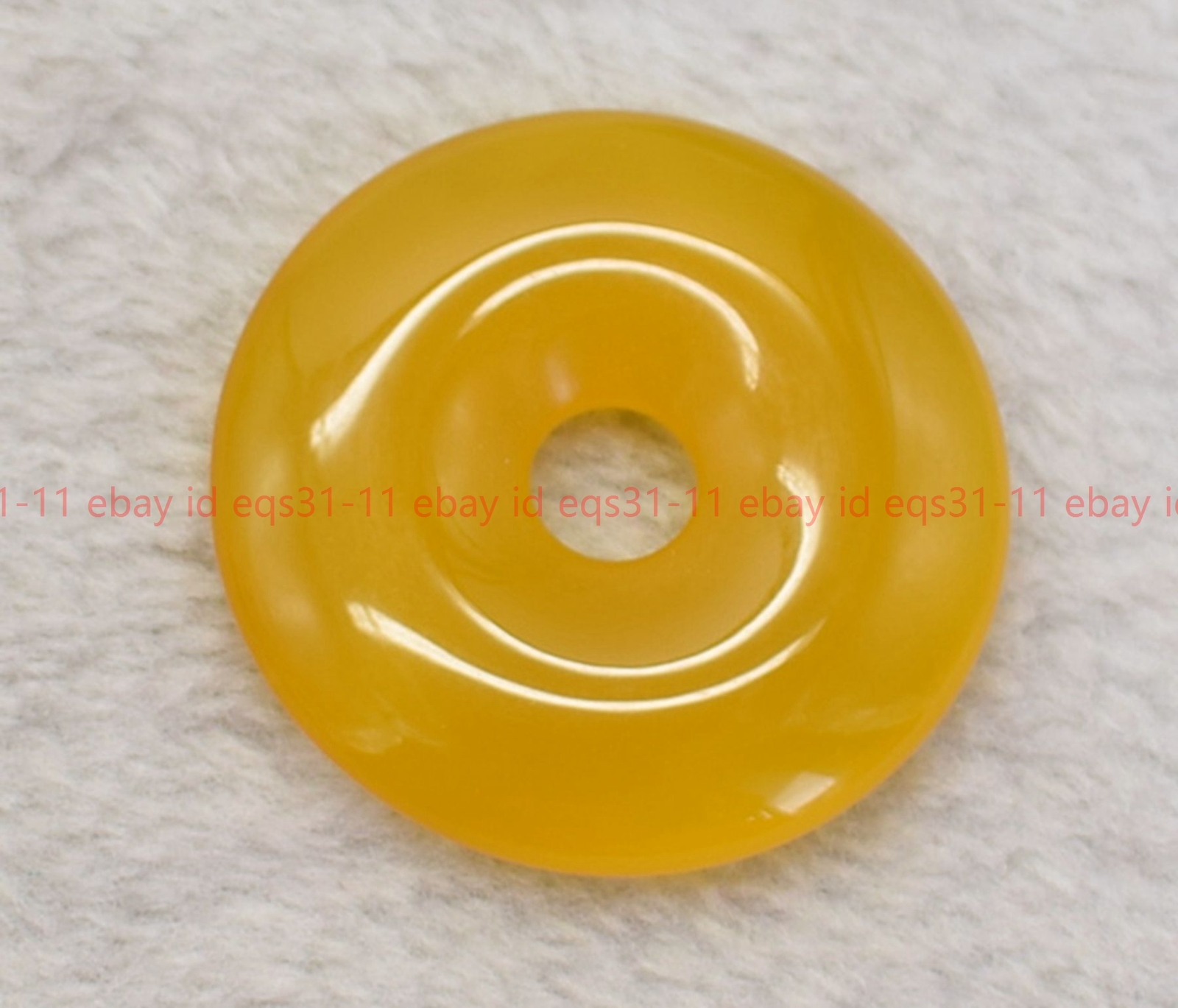 1/5/10/20 Pcs Pretty 30mm YellowTopaz Jade Circle Donut Pendant Lucky Amulet