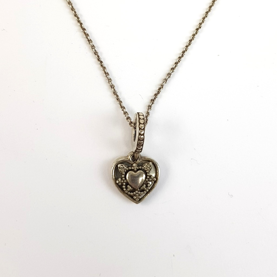 Pandora Sterling Silver My Wife Always Heart Pendant Necklace 38cm – 45cm