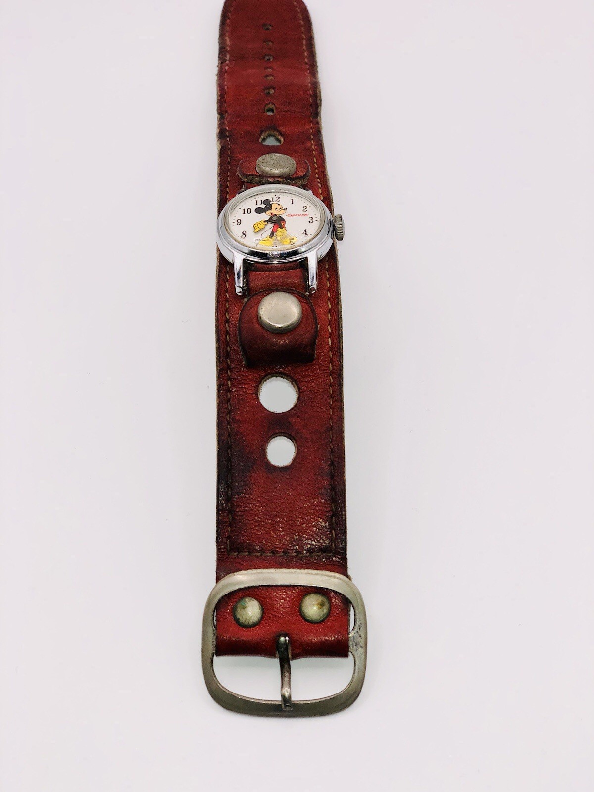Vintage 1971 Ingersoll Mickey Mouse Mechanical Watch~24mm, Original Band~Runs ✅