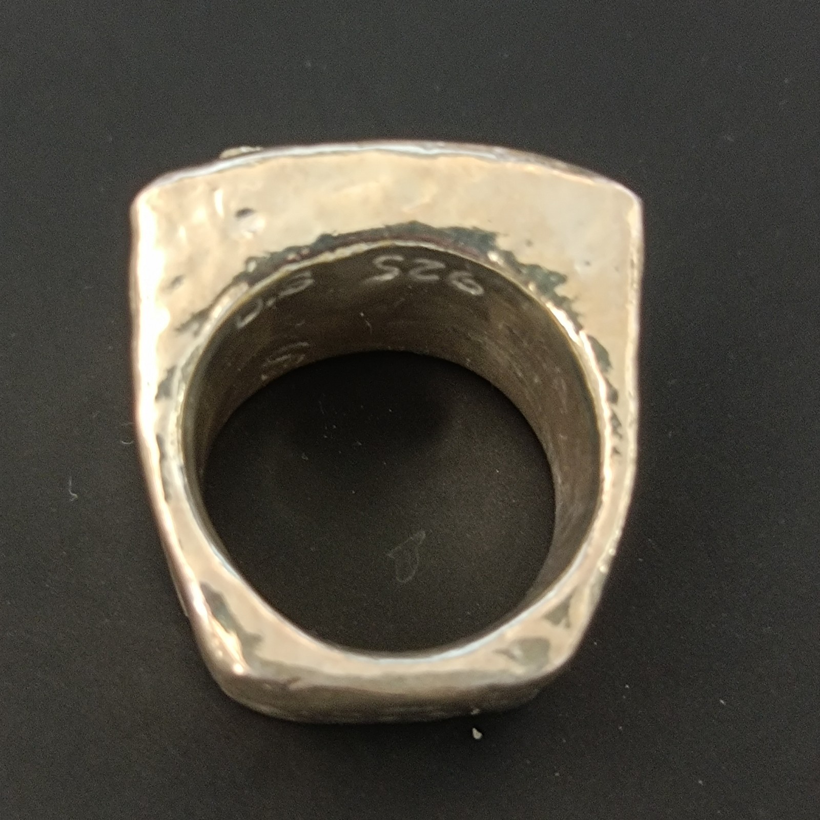 Chunky Silver Statement Ring Hammered Puffy Dramatic Bold Red Orit Schatzman 925