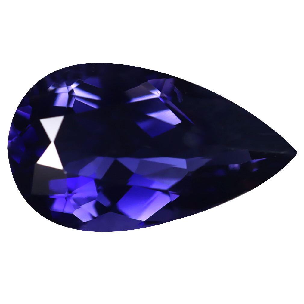 2.53 ct Attractive Pear Cut (13 x 8 mm) (Un-Heated) Vivid Blue Iolite Gemstone