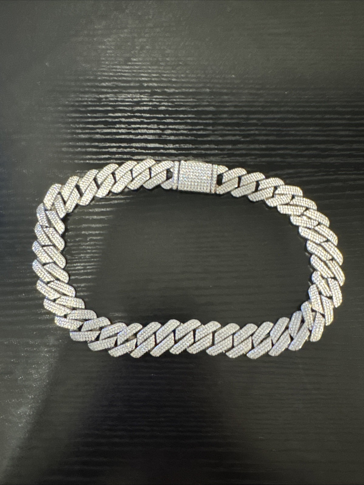 Cuban Link Chain Necklace Iced MOISSANITE Out 925 Silver Plated, 24 Inch , 20mm