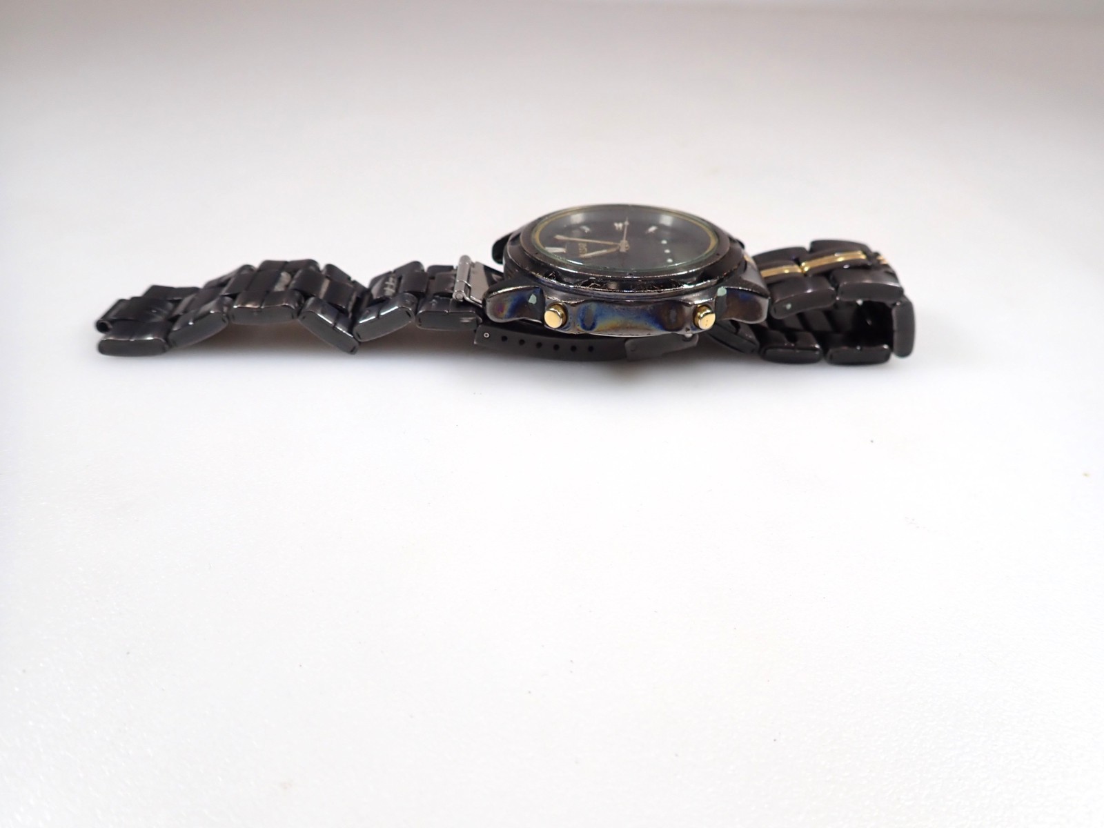 Vintage Pulsar V072-0050 Men’s Watch Black/Gold Alarm Chronograph PARTS/REPAIR