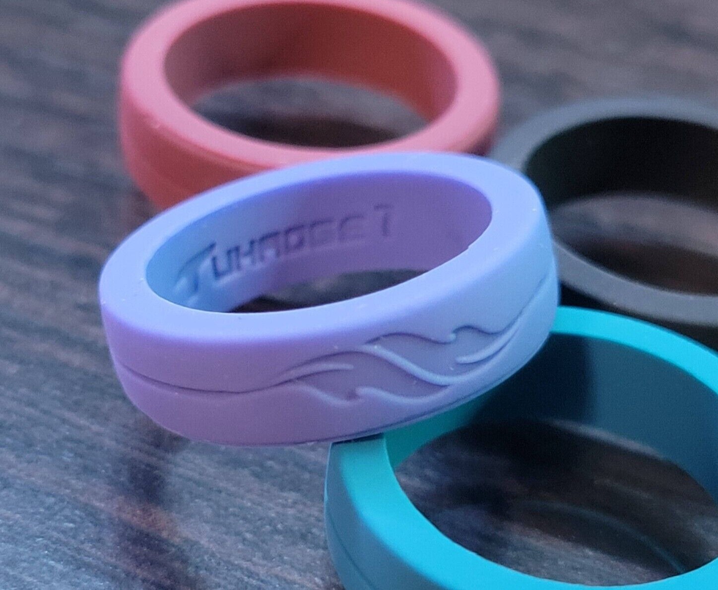 6 Pack ~ Silicone Wedding Ring Bands Breathable Rubber Mixed Colors Flexible Lot