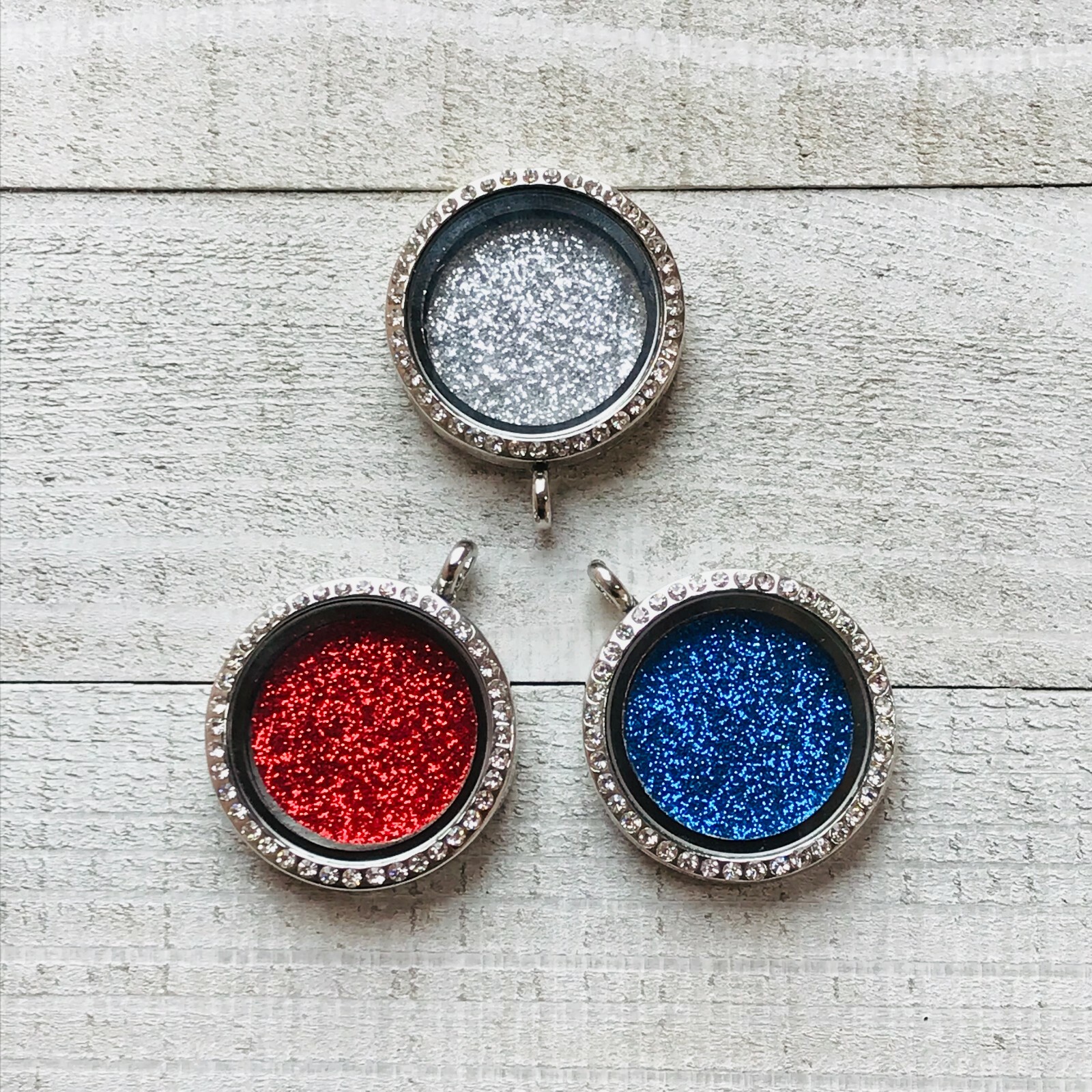 USA Patriotic Flag Ribbon Floating Charms for Glass Lockets
